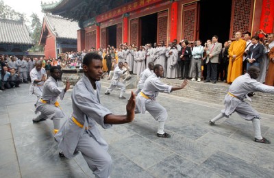 Africans learning kung fu