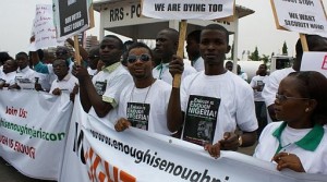 Nigerian youth protest match