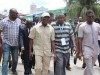 CHAIRMAN OF THE SEVEN-MAN COMMITTEE IN-CHARGE OF THE APC PRIMARY ELECTION FOR BAYELSA, GOV. ADAMS OSHIOMHOLE (M), ARRIVING THE VENUE AT SAMSON SIASIA SPORTS COMPLEX AT OVOM IN YENAGOA ON TUESDAY